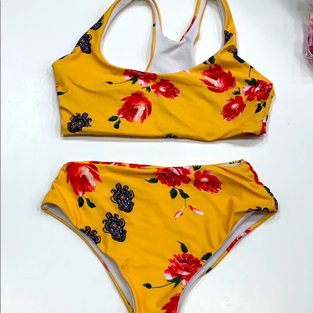 Floral Yellow Swimsuit